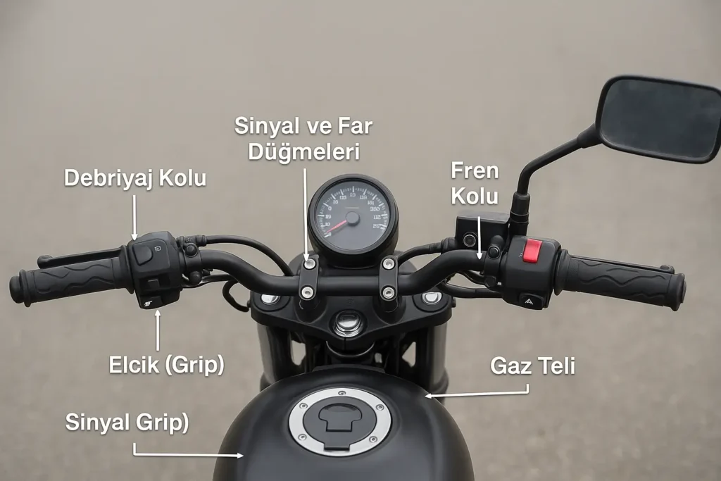 Motosiklet gidonu neresi?